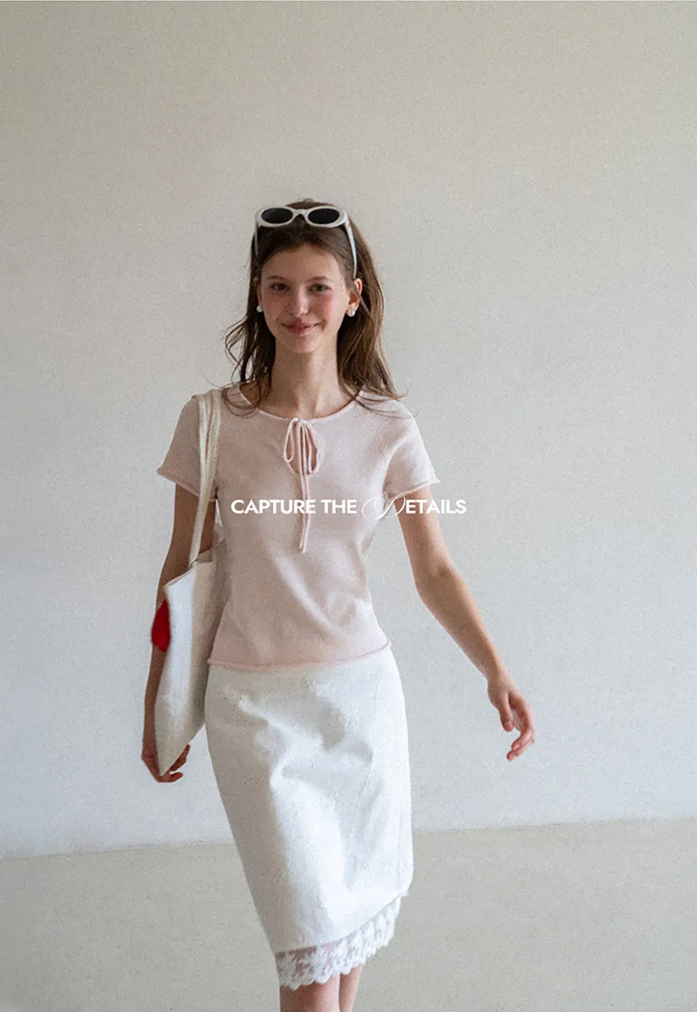 Drawstring Neck Short Sleeve Knit Top