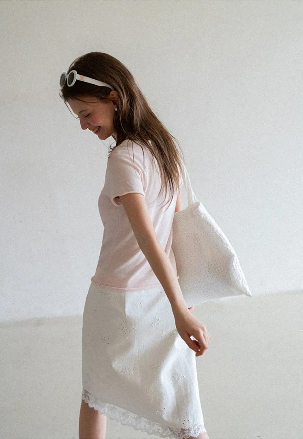 Drawstring Neck Short Sleeve Knit Top