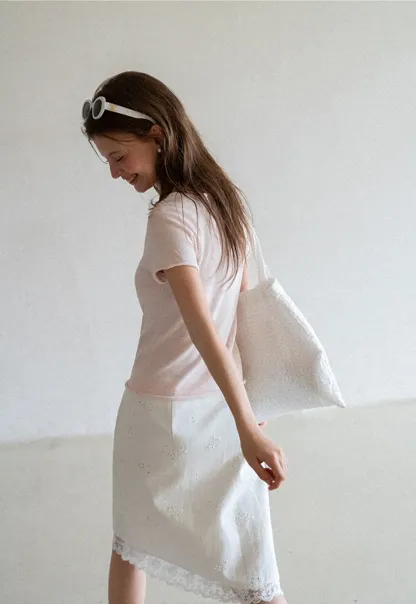 Drawstring Neck Short Sleeve Knit Top