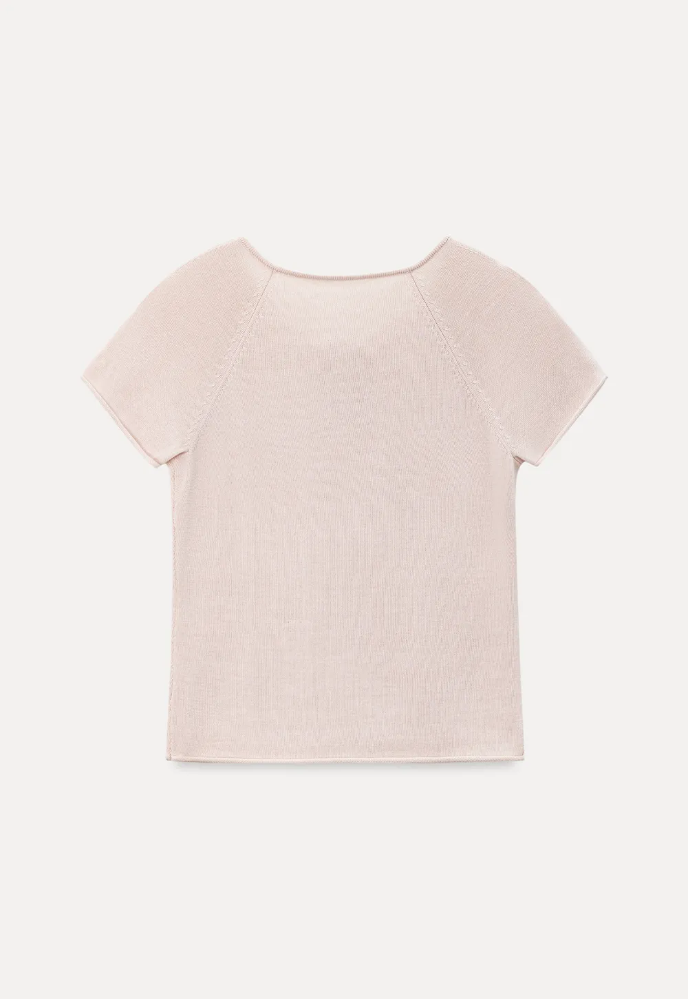 Drawstring Neck Short Sleeve Knit Top