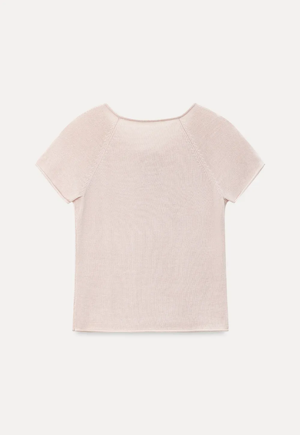Drawstring Neck Short Sleeve Knit Top