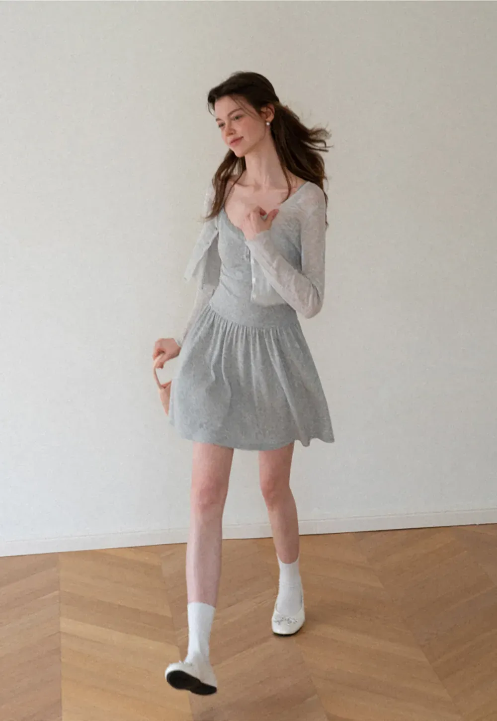 Lace Trim V Neck Long Sleeve Knit Sweater