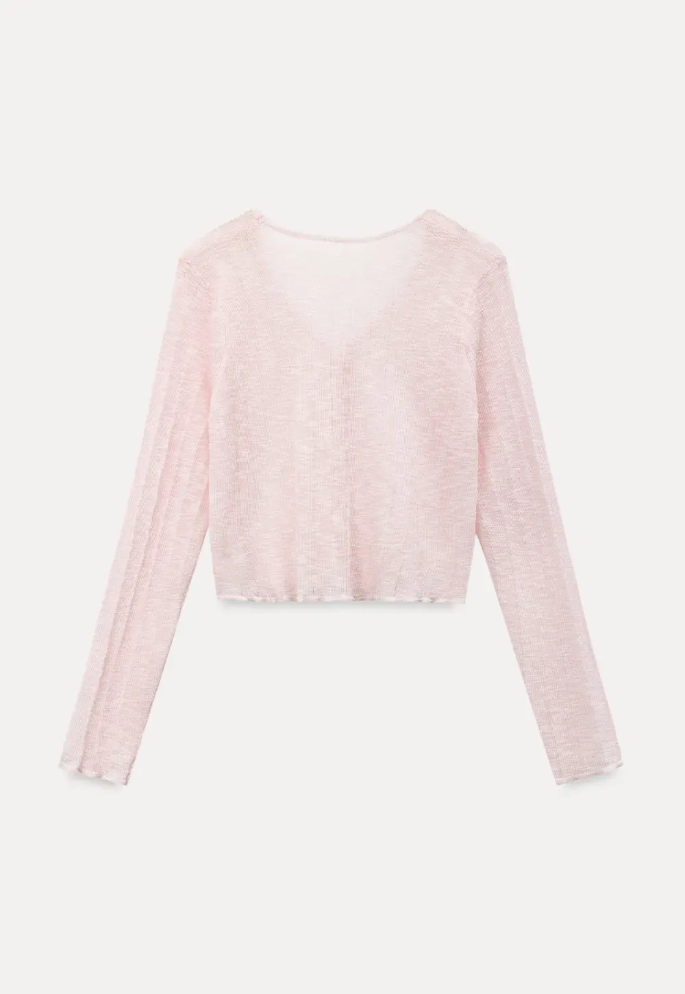 Lace Trim V Neck Long Sleeve Knit Sweater