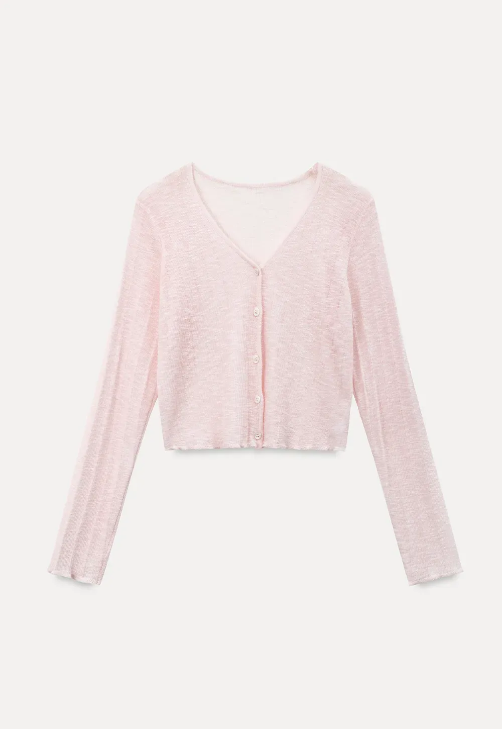 Lace Trim V Neck Long Sleeve Knit Sweater