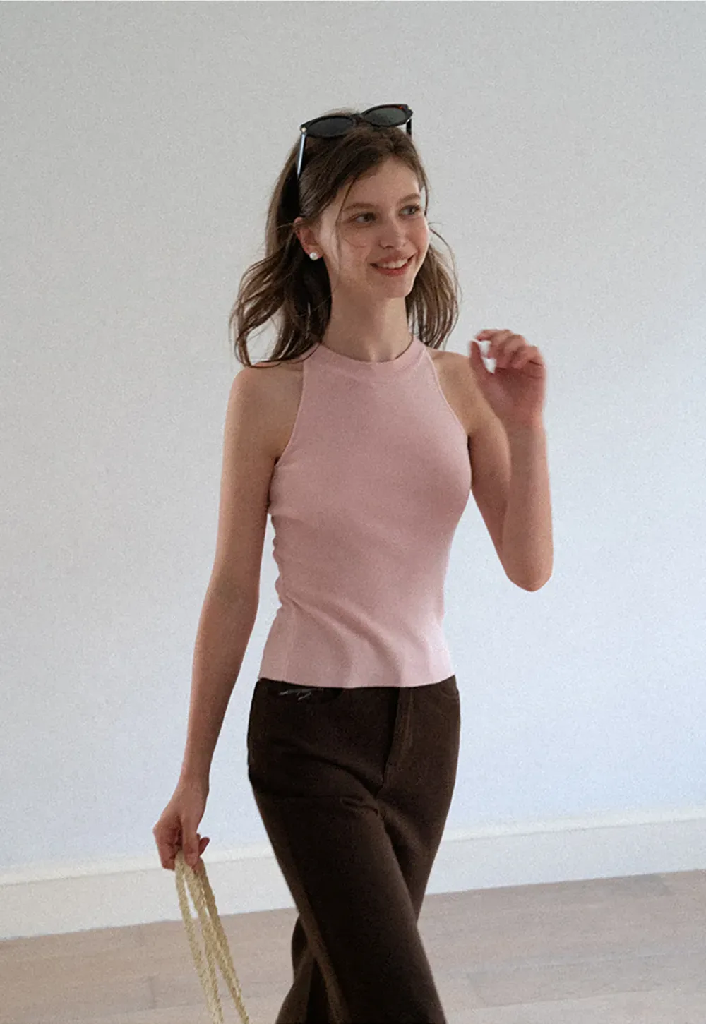 Open Back Tie Detail Knit Top