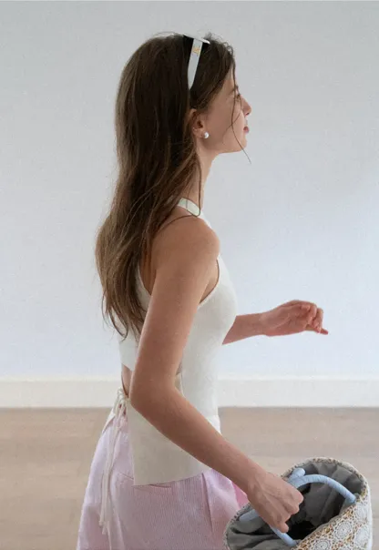 Open Back Tie Detail Knit Top
