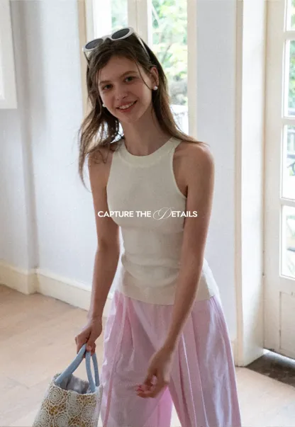 Open Back Tie Detail Knit Top