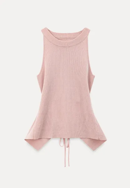 Open Back Tie Detail Knit Top