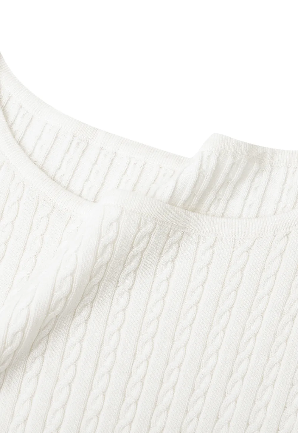 Cable Knit Cropped Sleeveless Knit Sweater