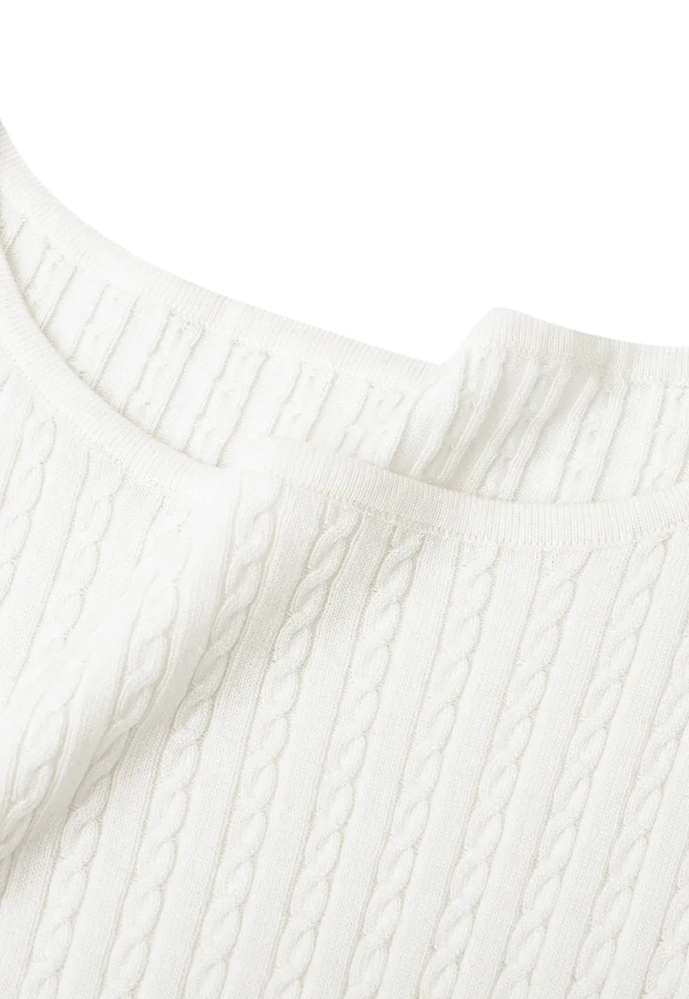Cable Knit Cropped Sleeveless Knit Sweater