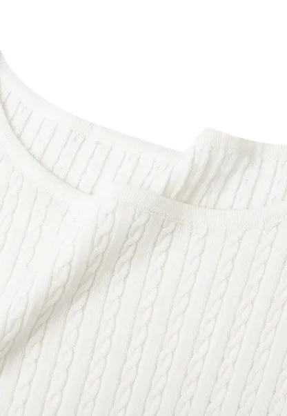 Cable Knit Cropped Sleeveless Knit Sweater