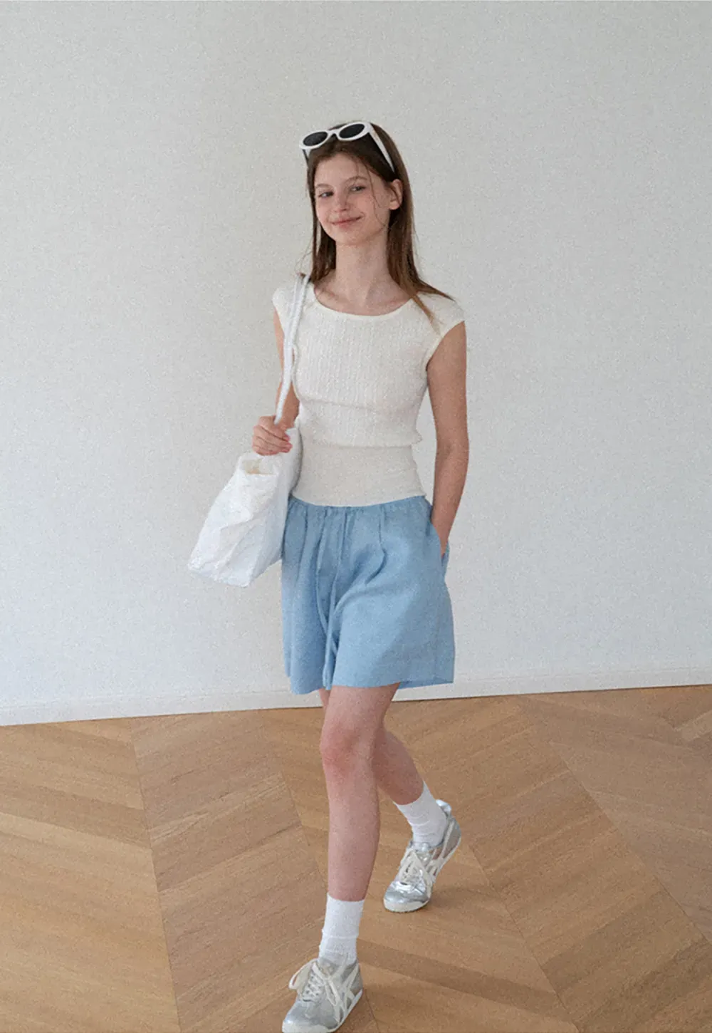 Cable Knit Cropped Sleeveless Knit Sweater