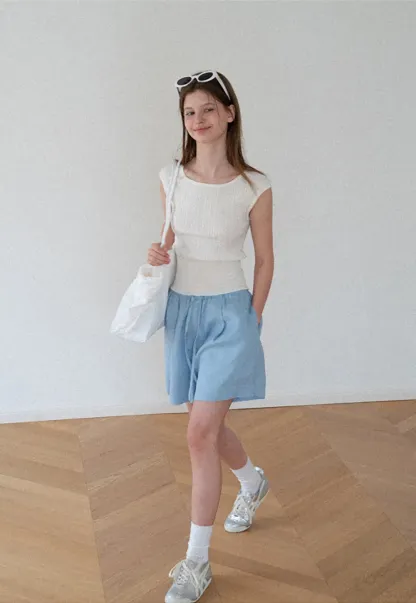 Cable Knit Cropped Sleeveless Knit Sweater