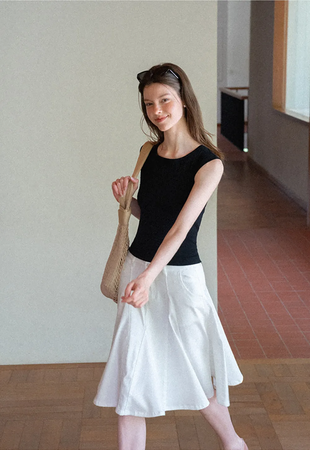 Cable Knit Cropped Sleeveless Knit Sweater