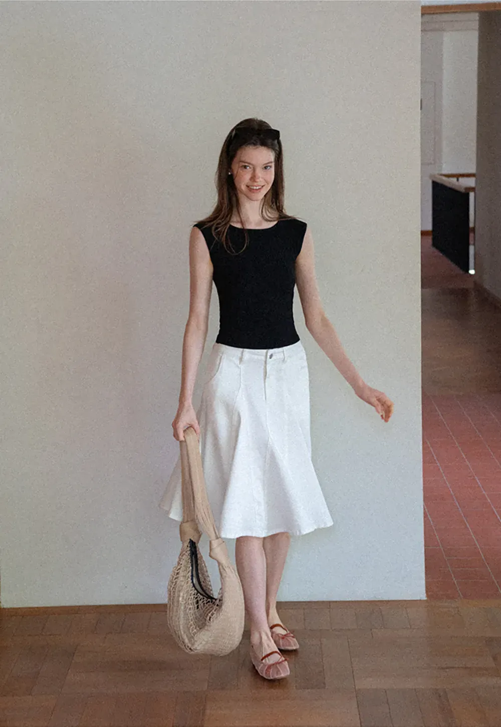 Cable Knit Cropped Sleeveless Knit Sweater