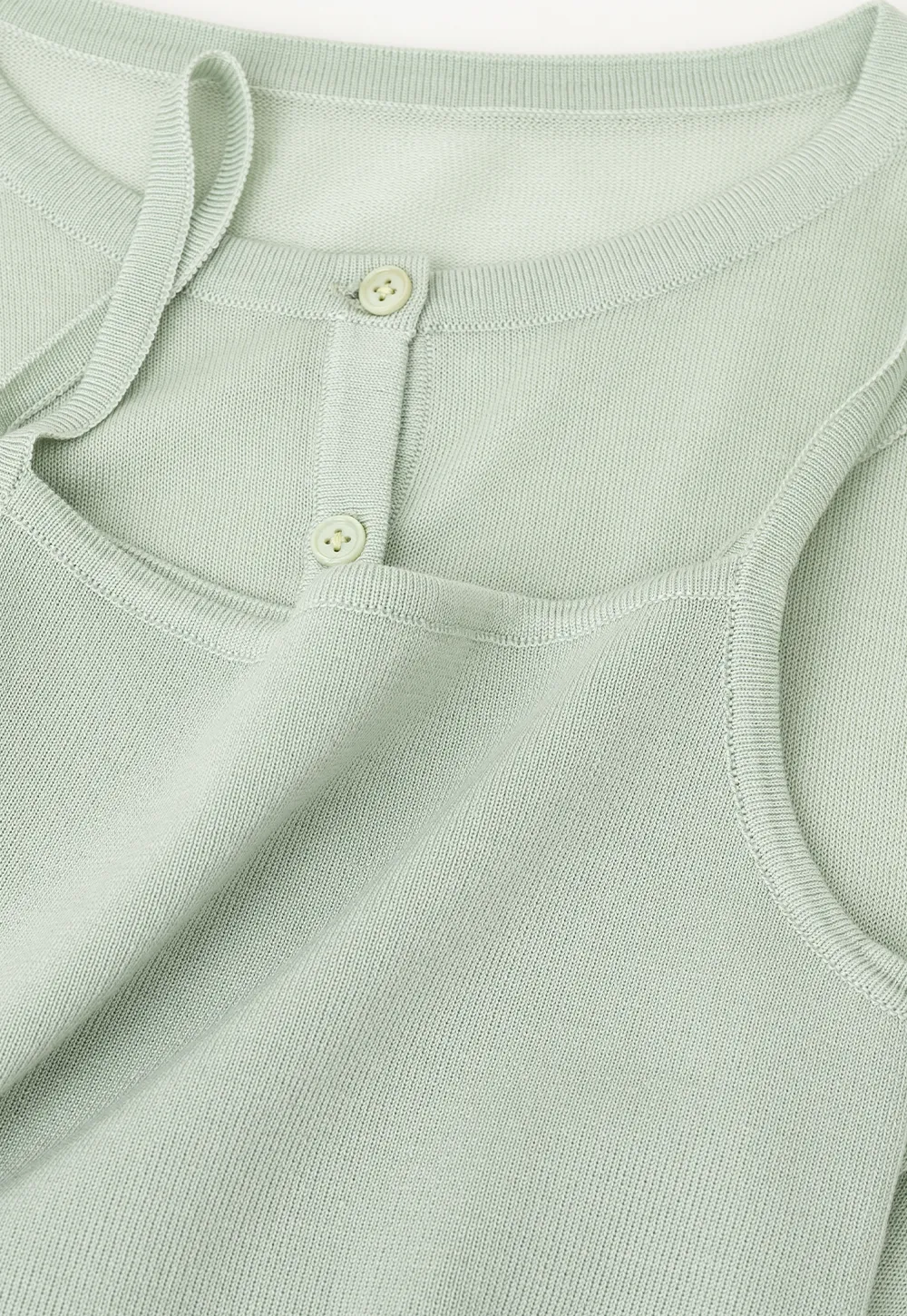 Square Neck Ribbed Knit Cardigan