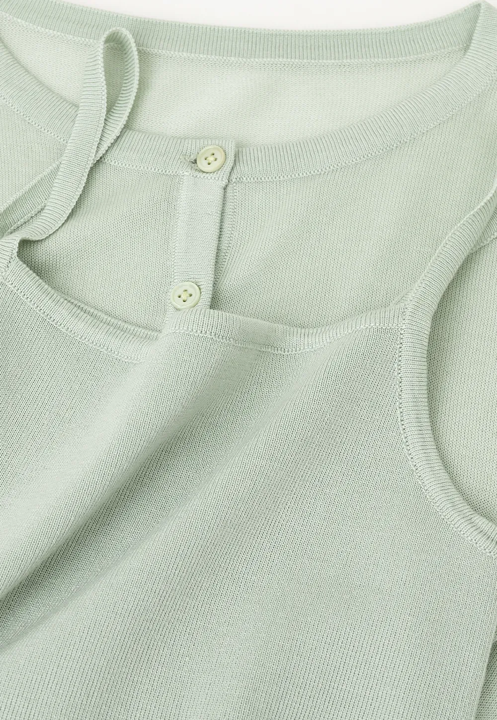 Square Neck Ribbed Knit Cardigan