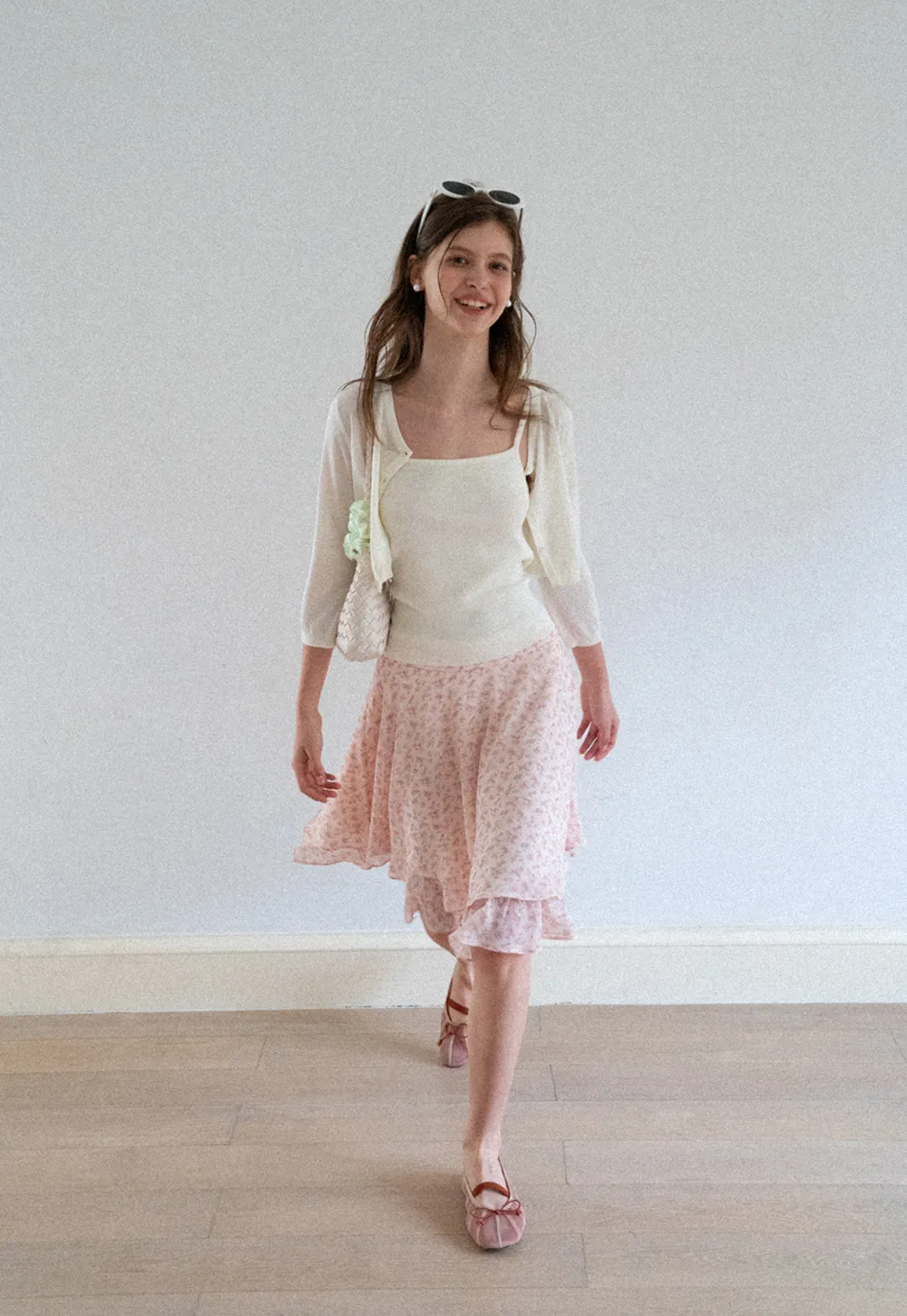 Square Neck Ribbed Knit Cardigan