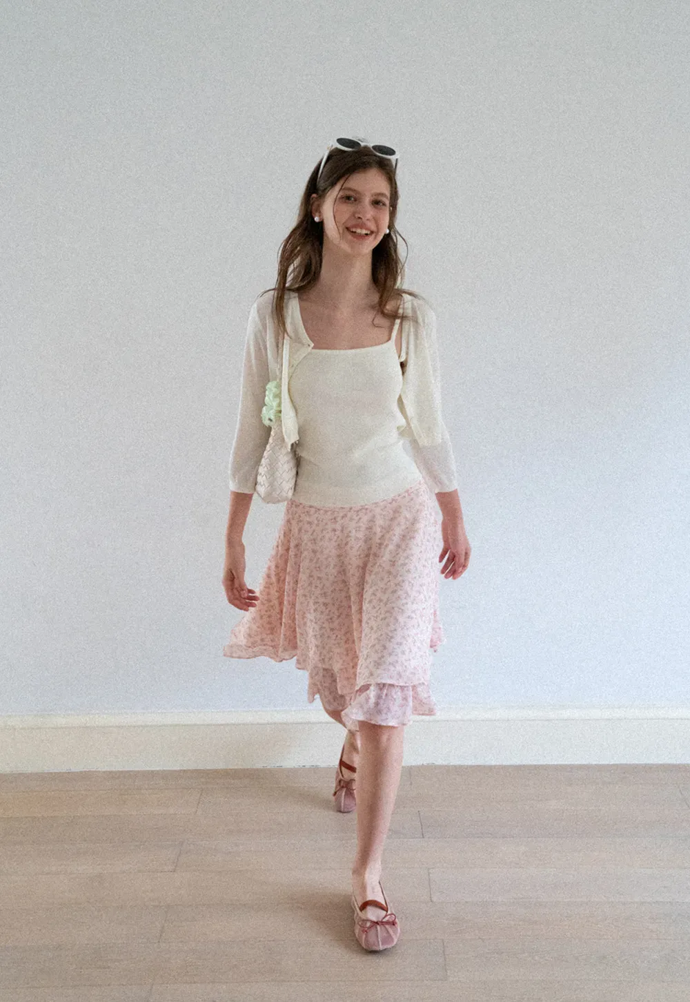 Square Neck Ribbed Knit Cardigan