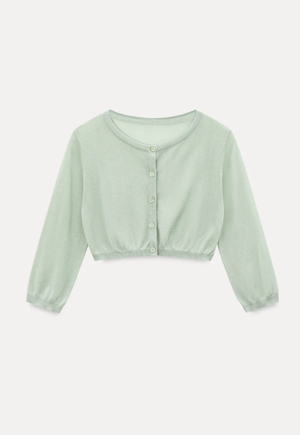 Square Neck Ribbed Knit Cardigan