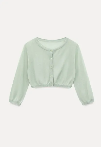 Square Neck Ribbed Knit Cardigan