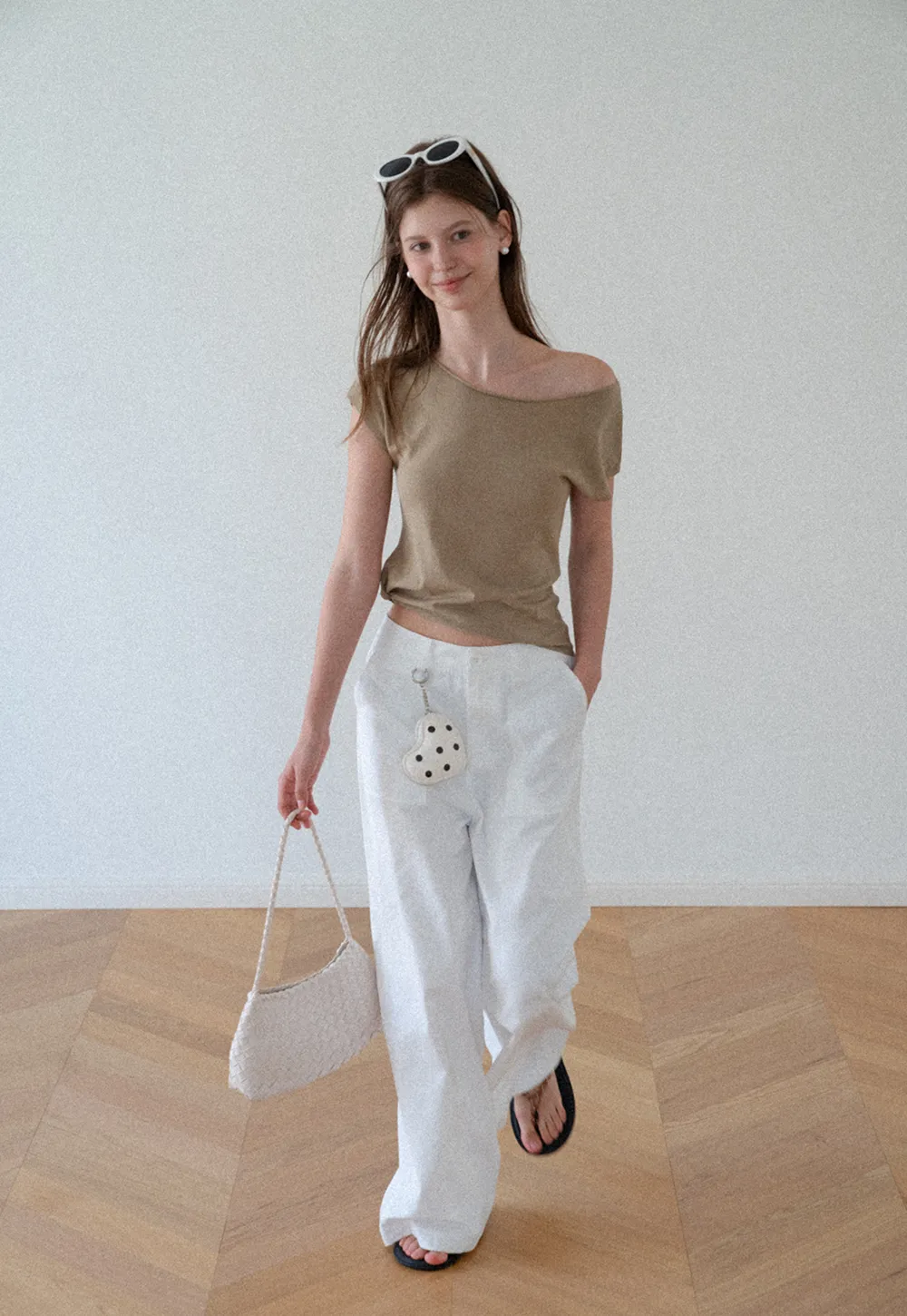 Off Shoulder Short Sleeve Knit Top