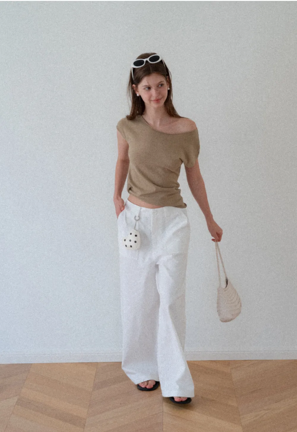 Off Shoulder Short Sleeve Knit Top