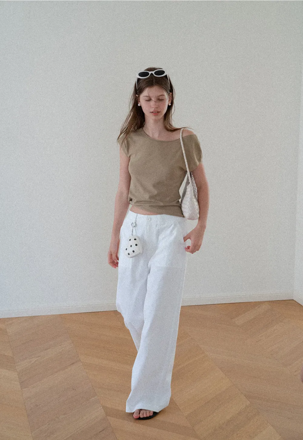 Off Shoulder Short Sleeve Knit Top