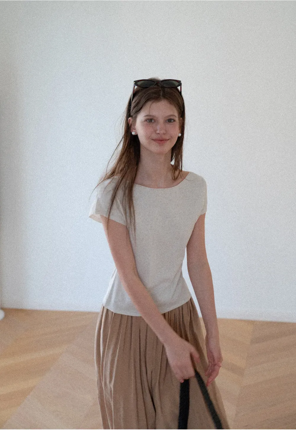 Off Shoulder Short Sleeve Knit Top