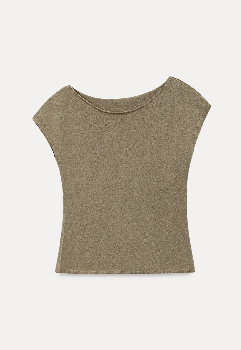 Off Shoulder Short Sleeve Knit Top