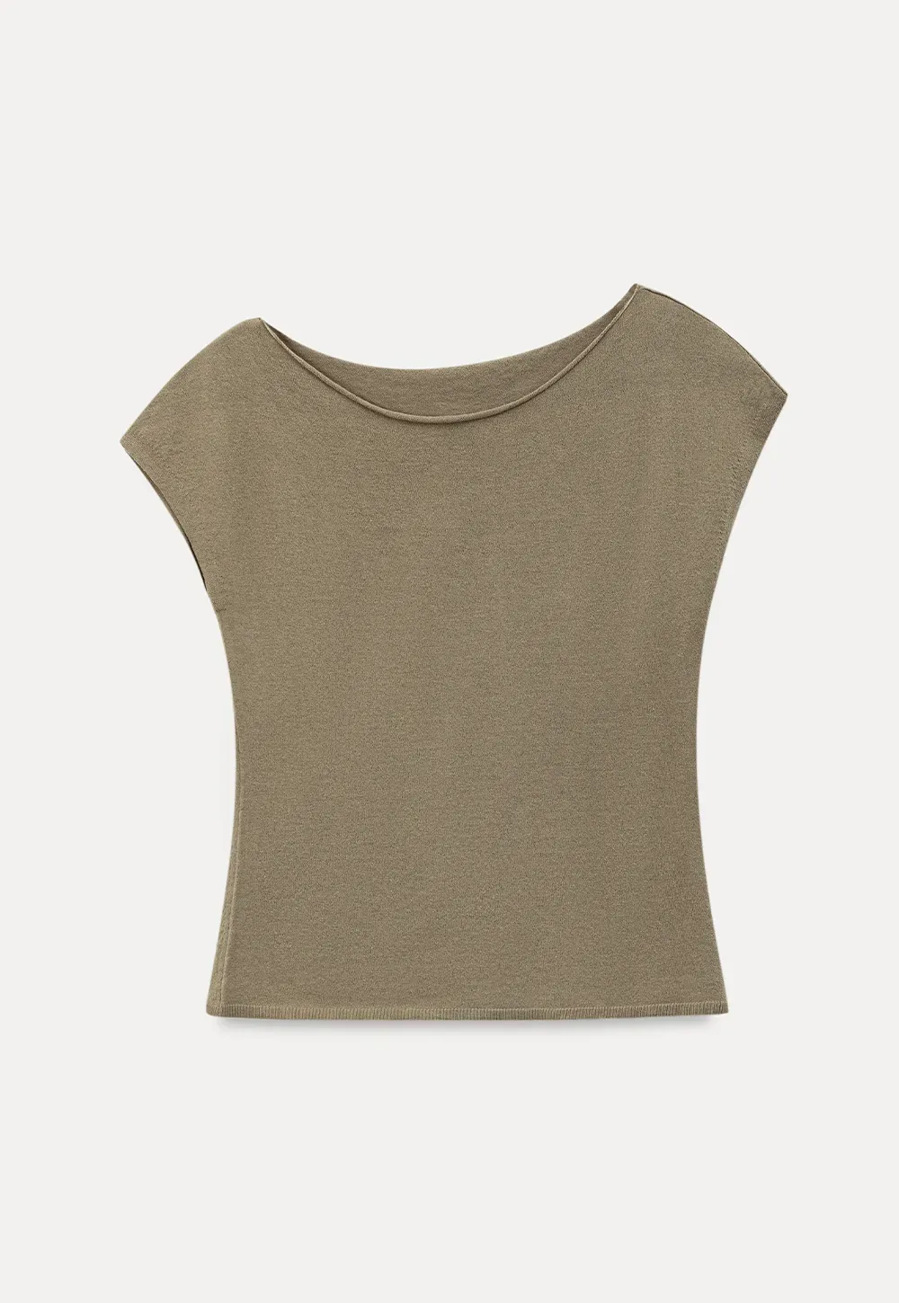 Off Shoulder Short Sleeve Knit Top