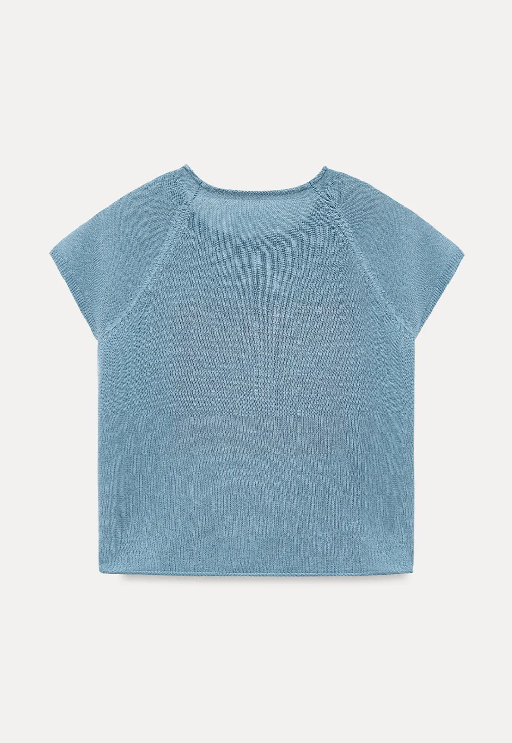 Embroidered French Quote Cropped Knit Tee
