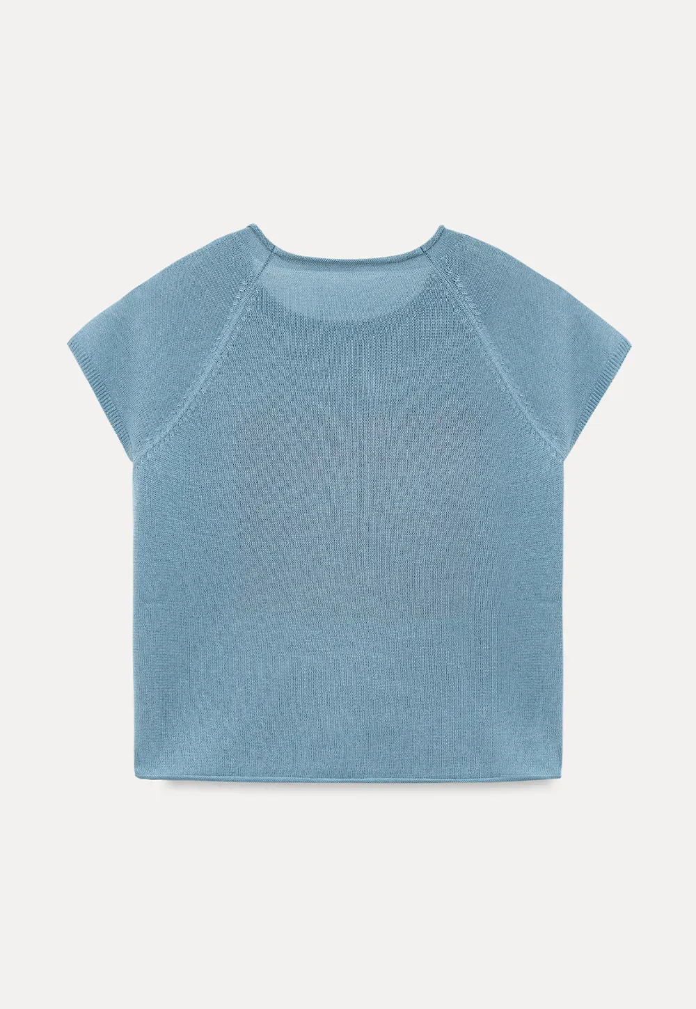 Embroidered French Quote Cropped Knit Tee