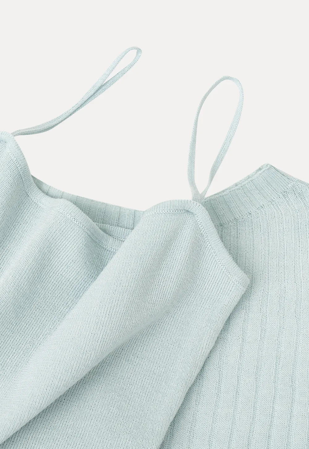 Ribbed Knit Cropped Top with Flared Short Sleeves