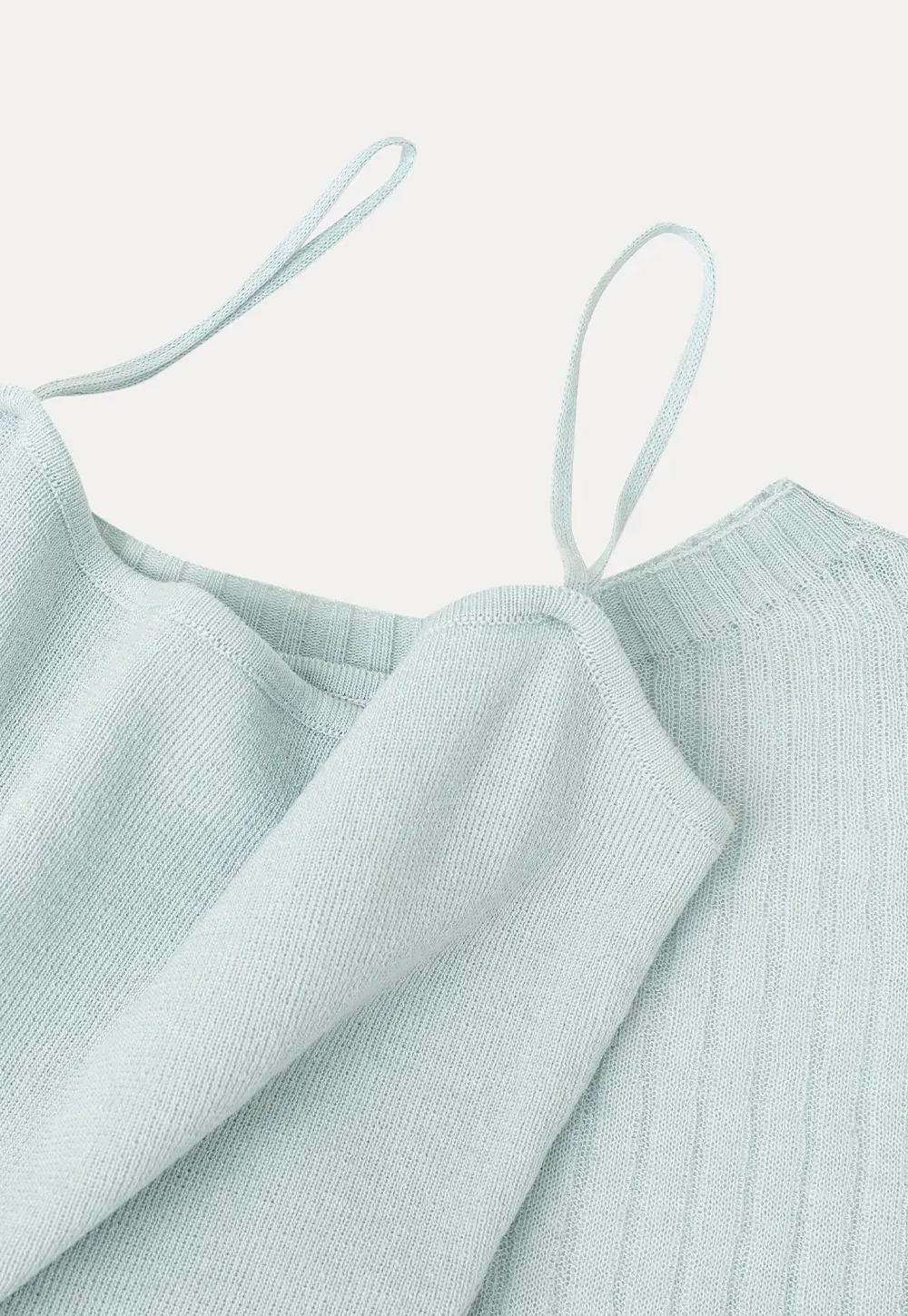 Ribbed Knit Cropped Top with Flared Short Sleeves