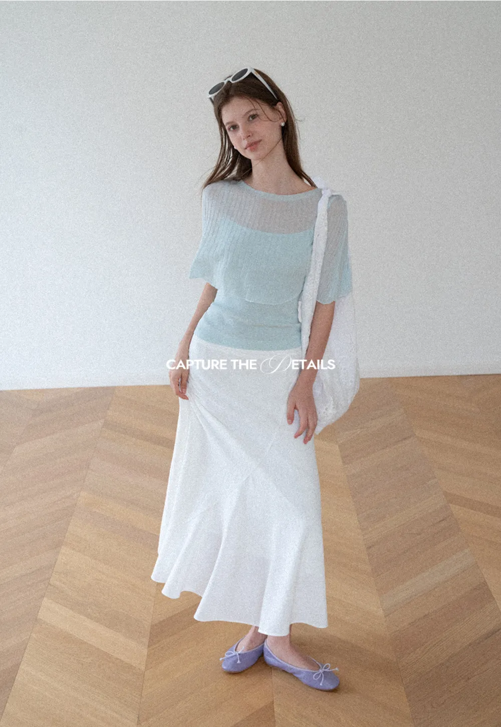 Ribbed Knit Cropped Top with Flared Short Sleeves