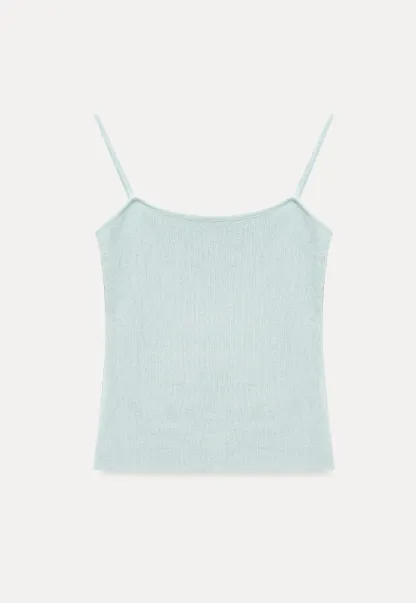Ribbed Knit Cropped Top with Flared Short Sleeves