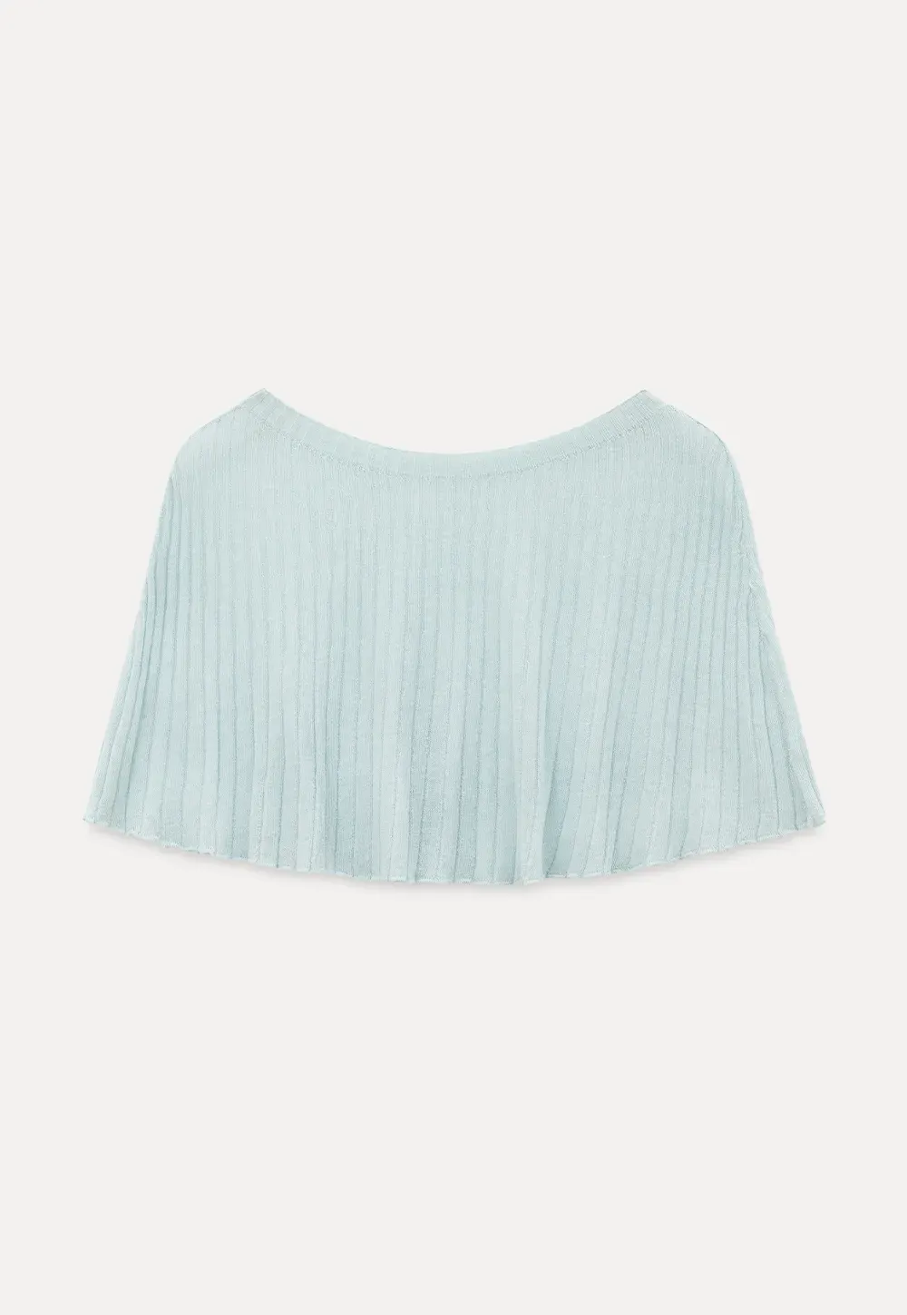 Ribbed Knit Cropped Top with Flared Short Sleeves