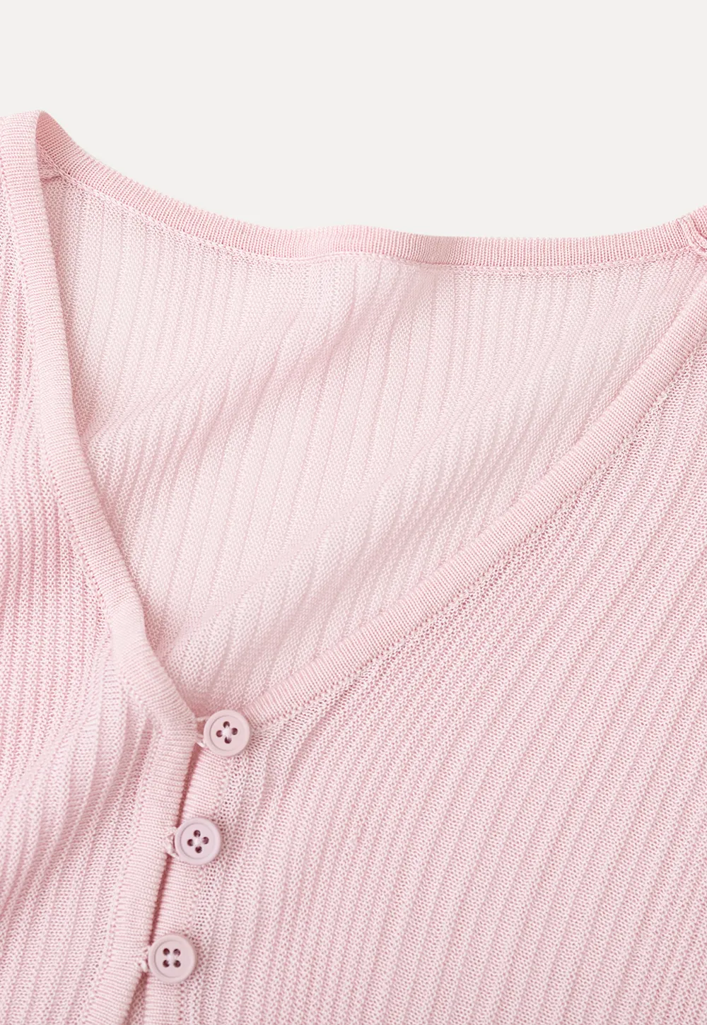 V Neck Cropped Cardigan Woolen Knit Sweater