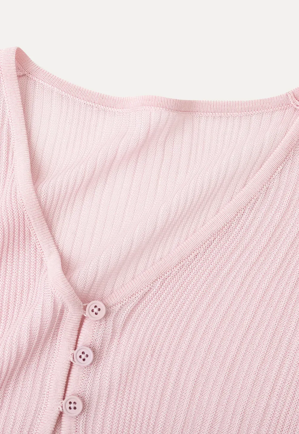 V Neck Cropped Cardigan Woolen Knit Sweater