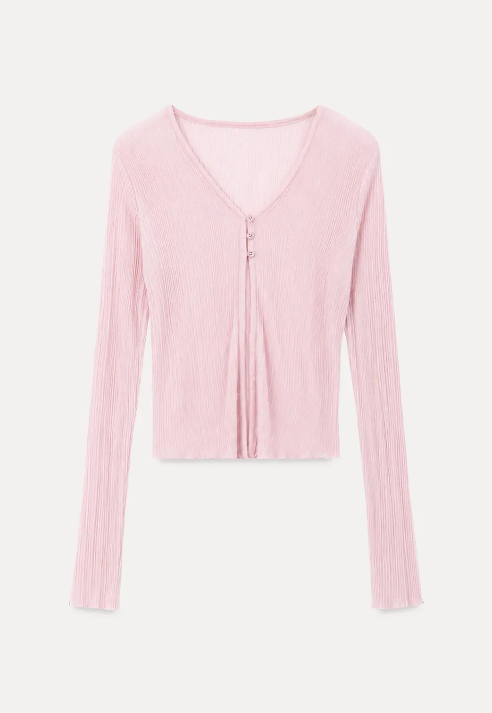 V Neck Cropped Cardigan Woolen Knit Sweater