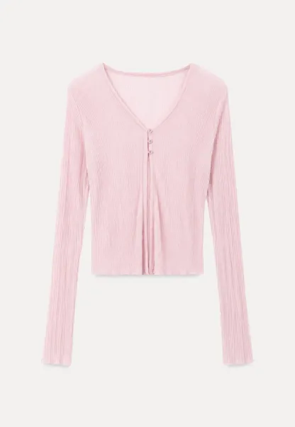 V Neck Cropped Cardigan Woolen Knit Sweater