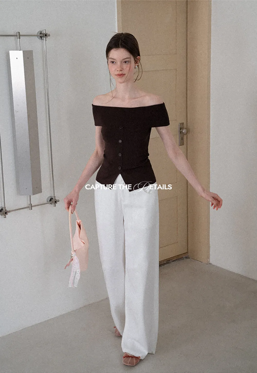 Off Shoulder Cutout Woolen Knit Sweater