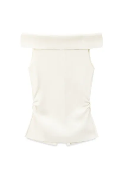 Off Shoulder Cutout Woolen Knit Sweater