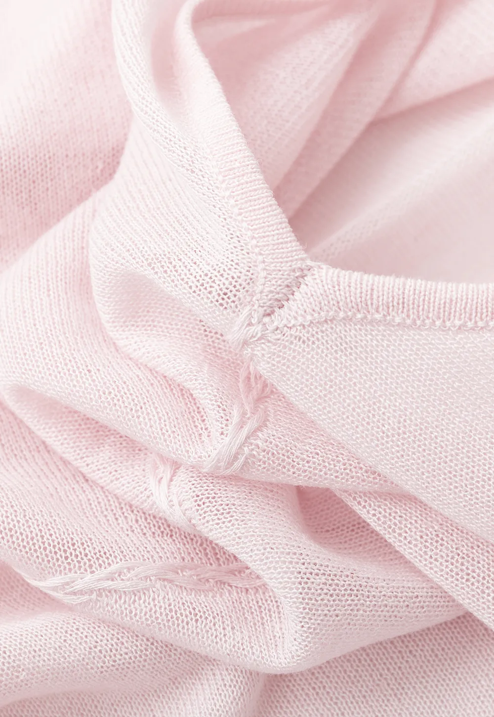 Sheer V Neck Long Sleeve Knit Sweater
