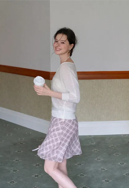 Sheer V Neck Long Sleeve Knit Sweater