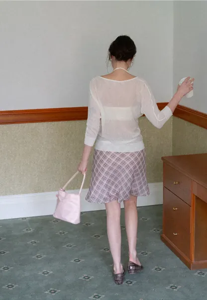 Sheer V Neck Long Sleeve Knit Sweater