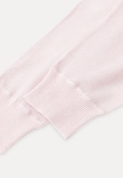 Sheer V Neck Long Sleeve Knit Sweater