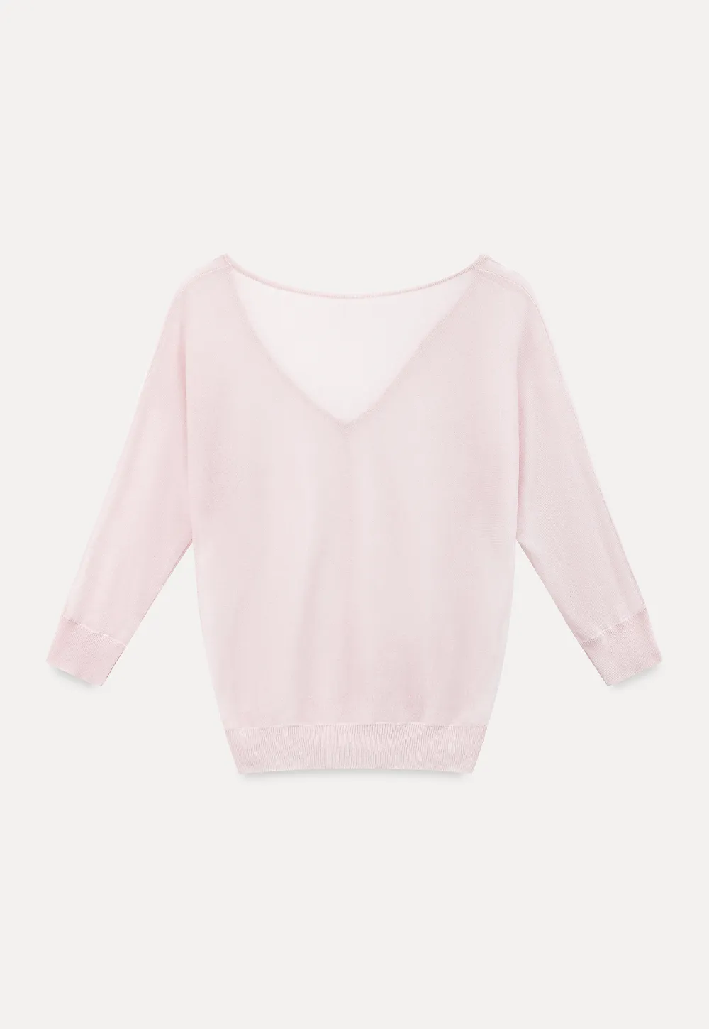 Sheer V Neck Long Sleeve Knit Sweater