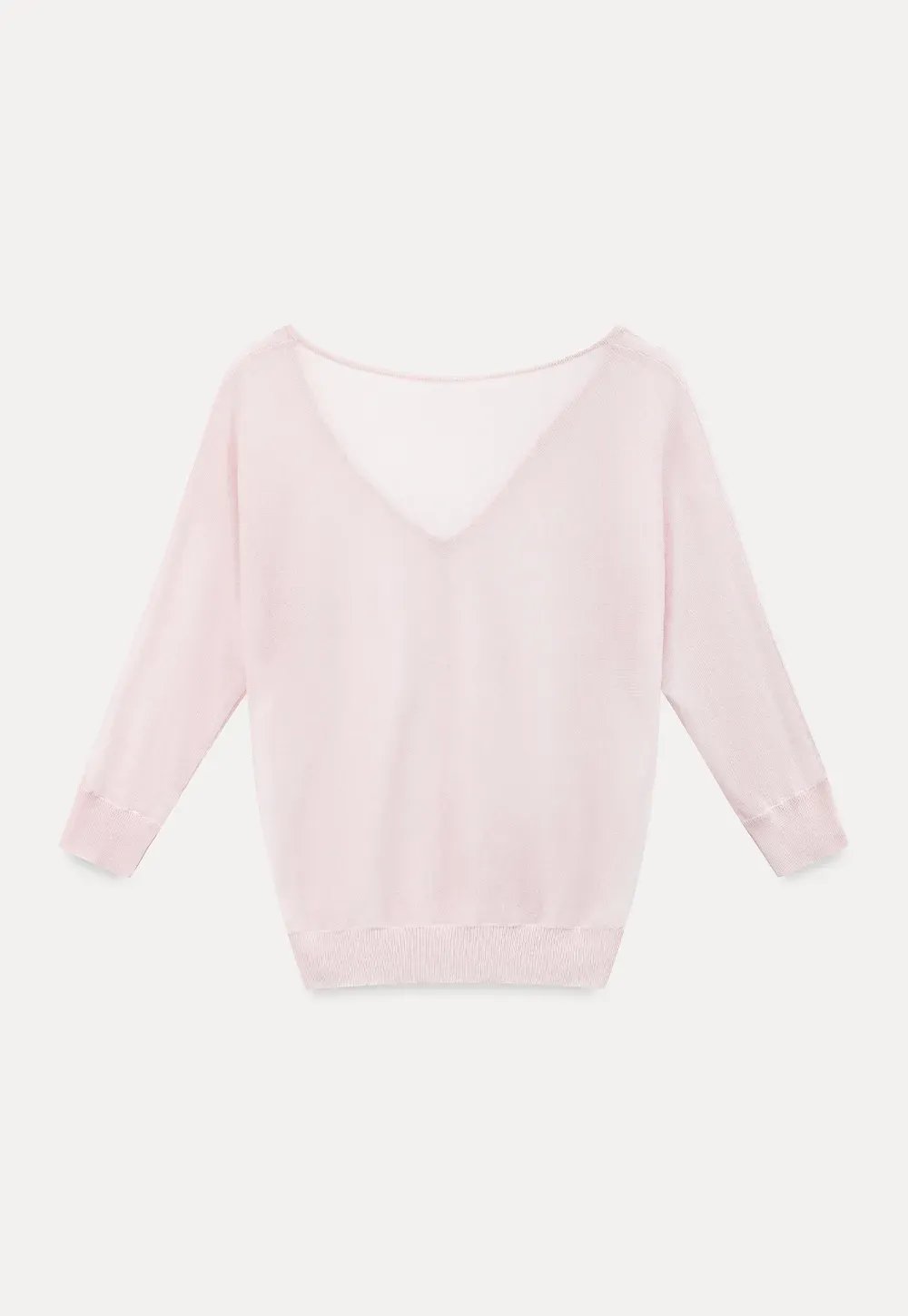 Sheer V Neck Long Sleeve Knit Sweater